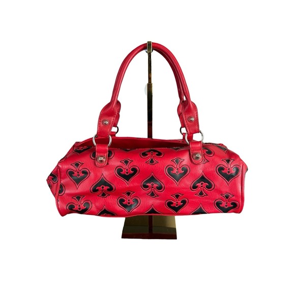 Luxe De Ville Handbags - VTG Lux De Ville Y2k Barrel Satchel Handbag Rockabilly Punk Goth Vegas Casino